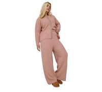 Yours Limited Collection Curve Boucle Wide Leg Trousers - Women's - Plus Size Curve Pink