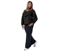 Yours Limited Collection Curve Bow Front Poplin Top - Women's - Plus Size Curve Black