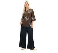 Yours Limited Collection Curve Brown Leopard Heart Knitted Top - Women's - Plus Size Curve