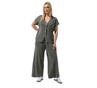 Yours Limited Collection Curve Short Sleeve Compact Knitted Top - Women's - Plus Size Curve Grey