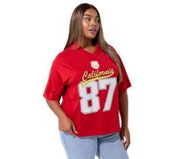 Yours Limited Collection Curve 'California 87' Rugby Collar Varsity Top - Women's - Plus Size Curve