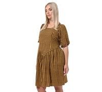 Yours Limited Collection Curve Check Mini Dress - Women's - Plus Size Curve Brown