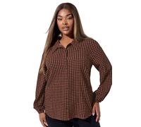 Yours Limited Collection Curve Check Print Textured Shirt - Women's - Plus Size Curve Brown