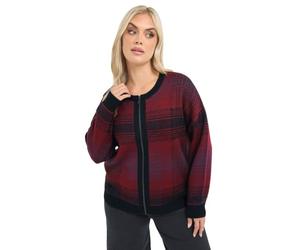 Yours Limited Collection Curve Checked Zip Through Cardigan - Women's - Plus Size Curve