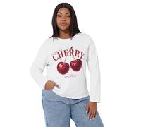 Yours Women's Cherry Graphic Oversized T-Shirt in White | Size: 18 Yours White 18