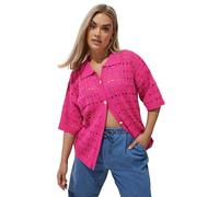 Yours Limited Collection Curve Crochet Shirt - Women's - Plus Size Curve Pink