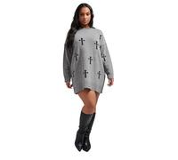 Yours Limited Collection Curve Cross Knitted Jumper - Women's - Plus Size Curve Grey