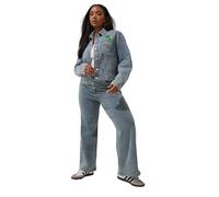 Yours Limited Collection Curve Denim Palm Tree Embroidered Jacket - Women's - Plus Size Curve