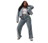 Yours Limited Collection Curve Denim Palm Tree Embroidered Jeans - Women's - Plus Size Curve