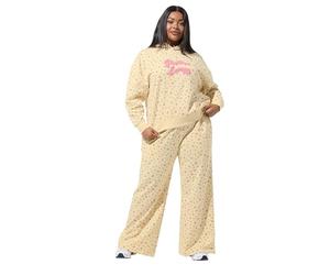 Yours Limited Collection Curve Ditsy Floral 'Positive Energy' Hoodie - Women's - Plus Size Curve