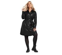 Yours Limited Collection Curve Faux Leather Shirt Dress - Women's - Plus Size Curve Black