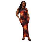 Yours Limited Collection Curve Fire Print Maxi Dress - Women's - Plus Size Curve Black