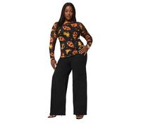 Yours Limited Collection Curve Fire Skull Mesh Top - Women's - Plus Size Curve Black