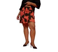 Yours Limited Collection Curve Floral Mesh Mini Skirt - Women's - Plus Size Curve Red