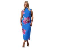 Yours Limited Collection Curve Floral Print Mesh Dress - Women's - Plus Size Curve Blue
