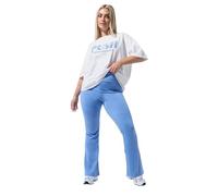Yours Limited Collection Curve Fold Over Kick Flare Leggings - Women's - Plus Size Curve Blue