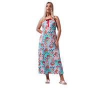 Yours Limited Collection Curve Fruit Check Print Maxi Dress - Women's - Plus Size Curve Blue