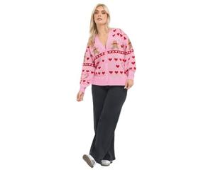 Yours Limited Collection Curve Gingerbread Heart Novelty Christmas Cardigan - Women's - Plus Size Curve