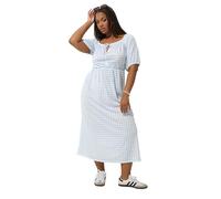 Yours Limited Collection Curve Gingham Tie Neck Midi Dress - Women's - Plus Size Curve Blue