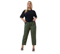 Yours Limited Collection Curve Green Gingham Barrel Trousers - Women's - Plus Size Curve
