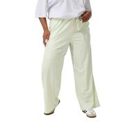Yours Limited Collection Curve Green & Pink Stripe Wide Leg Trousers - Women's - Plus Size Curve