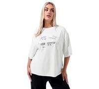 Yours Limited Collection Curve 'I'm Not Listening But Go On' Stitch Detail Oversized T-Shirt - Women's - Plus Size Curve White