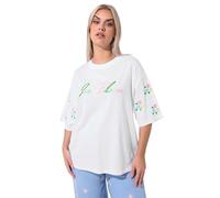 Yours Limited Collection Curve 'Just Bloom' Floral Embroidered T-Shirt - Women's - Plus Size Curve White
