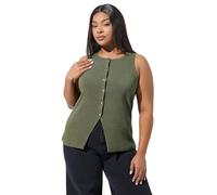 Yours Limited Collection Curve Khaki Knitted Waistcoat - Women's - Plus Size Curve