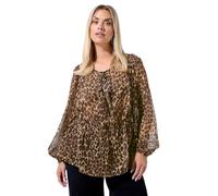 Yours Limited Collection Curve Leopard Bow Tie Front Blouse - Women's - Plus Size Curve