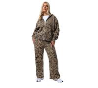 Yours Limited Collection Curve Leopard Print Wide Leg Joggers - Women's - Plus Size Curve