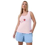 Yours Limited Collection Curve Light Pink Embroidered Strawberry Vest Top - Women's - Plus Size Curve