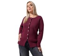 Yours Women's Long Sleeve Knitted Top in Burgundy | Size: 22/24