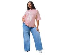 Yours Limited Collection Curve Longline Ballet Acid Wash T-Shirt - Women's - Plus Size Curve Pink