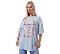 Yours Limited Collection Curve Longline Cowboy Boot Acid Wash T-Shirt - Women's - Plus Size Curve Blue