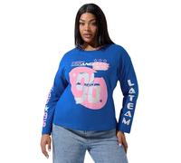 Yours Limited Collection Curve 'Los Angeles 96' Graphic Oversized T-Shirt - Women's - Plus Size Curve Blue