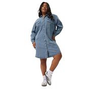 Yours Limited Collection Curve Mid Denim Shirt Dress - Women's - Plus Size Curve Blue
