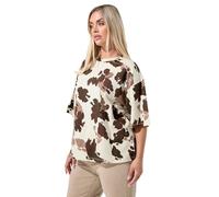 Yours Limited Collection Curve Natural Brown Cow Print T-Shirt - Women's - Plus Size Curve