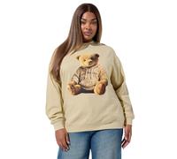 Yours Limited Collection Curve Natural Brown Leopard Print Teddy Sweatshirt - Women's - Plus Size Curve