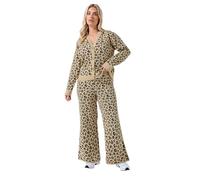 Yours Limited Collection Curve Natural Brown Leopard Print Wide Leg Trousers - Women's - Plus Size Curve
