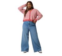 Yours Limited Collection Curve Pink Gingham Knitted Cardigan - Women's - Plus Size Curve