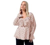 Yours Limited Collection Curve Pink Heart Bow Front Chiffon Top - Women's - Plus Size Curve