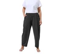 Yours Limited Collection Curve Pinstripe Barrel Trousers - Women's - Plus Size Curve Black