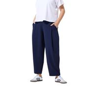 Yours Limited Collection Curve Navy Pleated Barrel Leg Trousers - Women's - Plus Size Curve