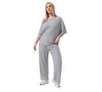 Yours Limited Collection Curve Plisse Wide Leg Trousers - Women's - Plus Size Curve Grey