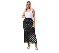 Yours Limited Collection Curve Polka Dot Lace Hem Skirt - Women's - Plus Size Curve Black