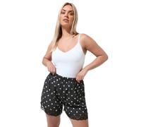 Yours Women's Polka Dot Lace Trim Shorts in Black | Size: 22/24