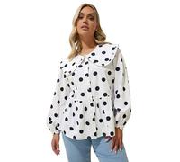 Polka Dot Oversized Collar Blouse Yours White 18