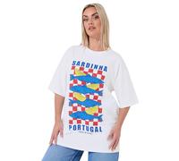 Yours Limited Collection Curve 'Sardinia' Fish Graphic T-Shirt - Women's - Plus Size Curve White