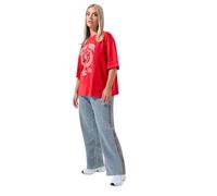 Denim Side Stripe Wide Leg Jeans Yours Blue 26-28