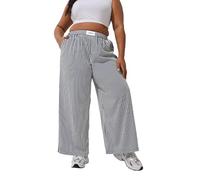 Yours Limited Collection Curve Stripe Boxer Waist Trousers - Women's - Plus Size Curve